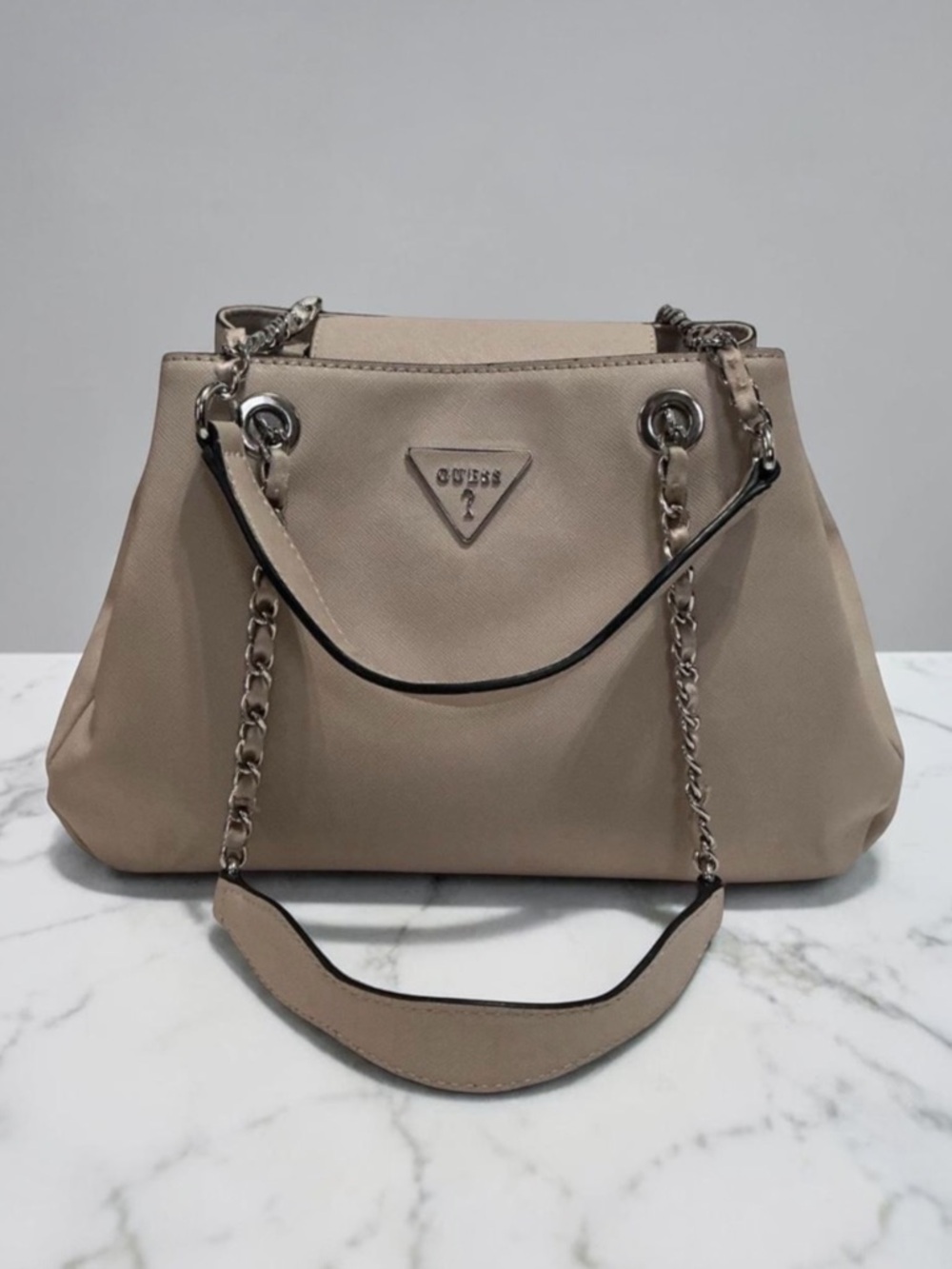 Guess Beige Faux Shoulder Bag